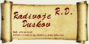 Radivoje Duškov vizit kartica